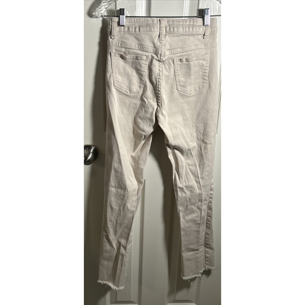VIP Skinny Pink Distressed Jeans Juniors 3/4 Low Rise - Picture 5 of 7